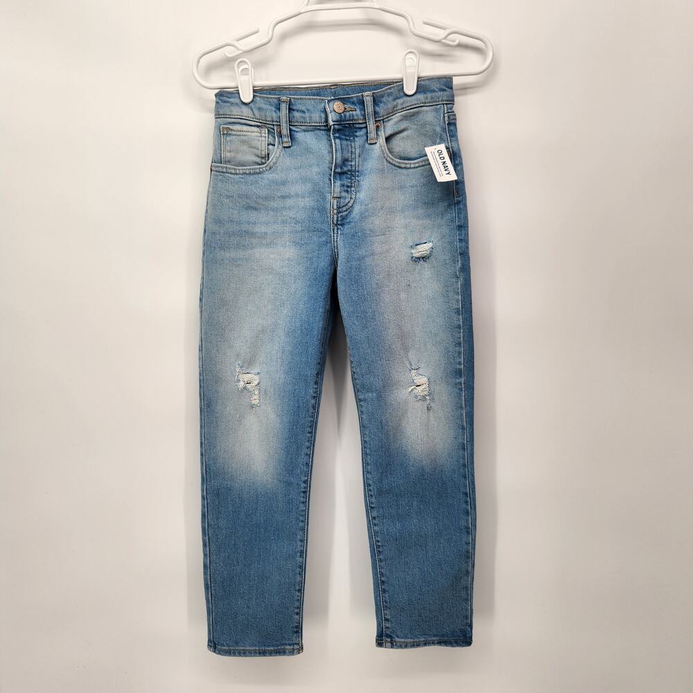 NWT Old Navy Blue Denim High Rise O.G. Straight Button Fly Jeans‎ Girl's 12